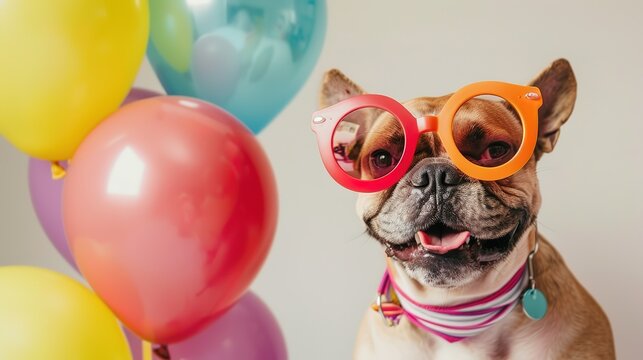 Dog Wearing Balloon Clothing - a cute and whimsical visual. The dog donning balloon clothing creates an endearing and imaginative scene.