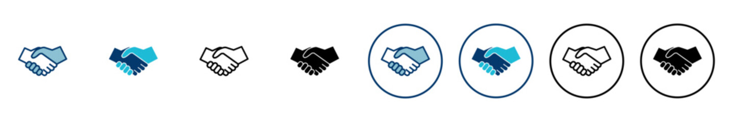 Fototapeta premium Business handshake icon vector isolated on white background. Handshake icon vector. contract agreement. Trust icon vector. Deal. Done. partnership icon