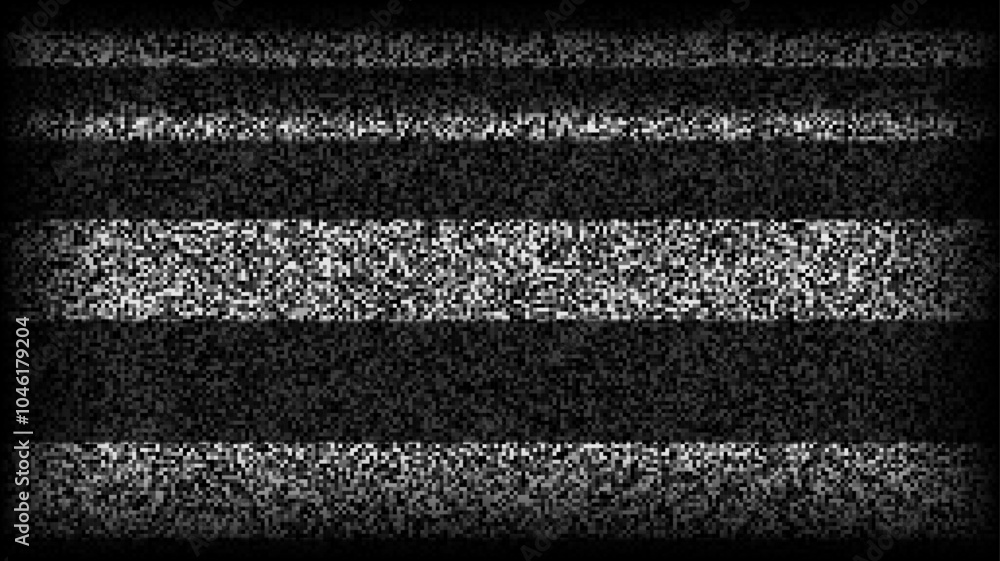 Poster tv static noise background. glitch pixelated television screen. lost or bad tv signal vhs video with