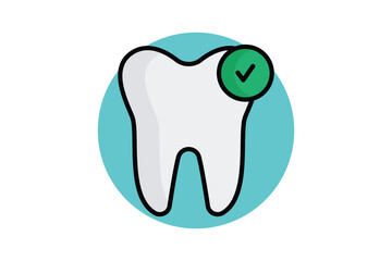 Dental icon. colored outline icon style. icon related to medical. health elements vector illustration