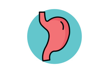 Stomach icon. colored outline icon style. icon related to medical. health elements vector illustration