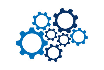  gears cartoon color on white background. template design vector