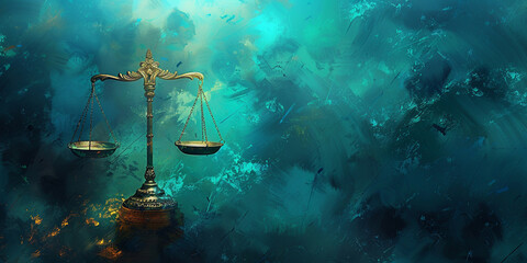 a gold scale with a blue background with Birch Aquarium in the background, Decorative Gold Scale with Birch Aquarium Backdrop, 