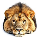 Lion Portrait on White Background.