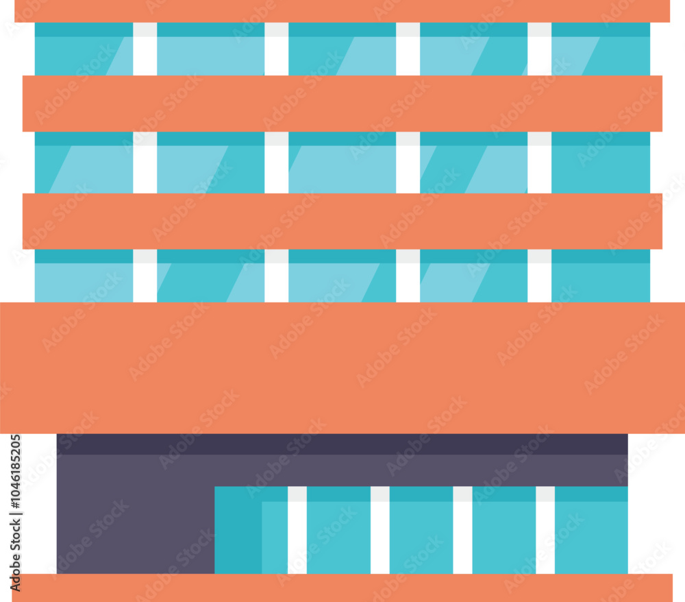 Poster generic office building with large windows, perfect for representing business concepts