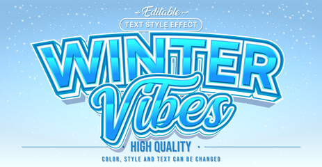 Editable text style effect - Winter Vibes text style theme.