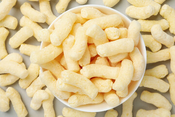 Corn sticks, concept of tasty snack food