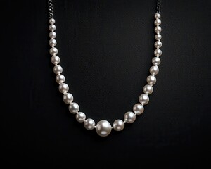 A classic string of pearls necklace, a timeless accessory for sophisticated fashion styling