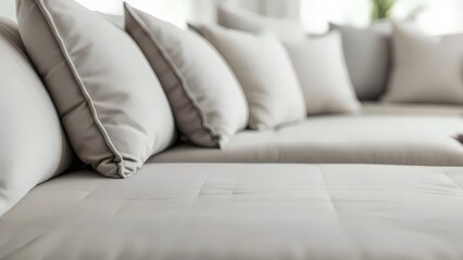 Obraz premium Modern Living Room: Gray Sectional Sofa, Neutral Decor