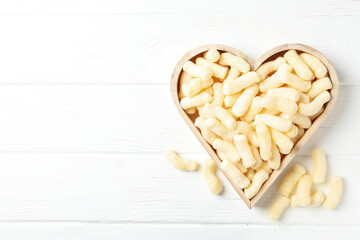 Corn sticks, concept of tasty snack food