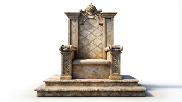 Stone throne isolated on a white background