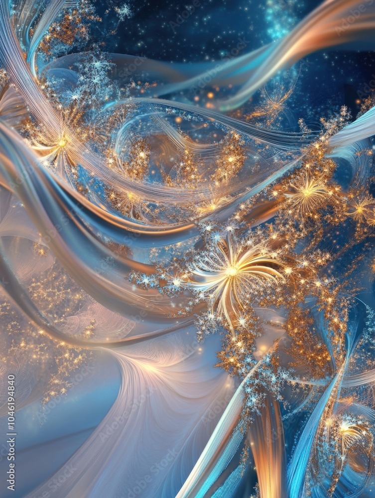 Poster a colorful display of swirling patterns and bright lights captures the essence of new year's eve fes