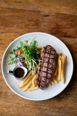 Pub style food steak and chips