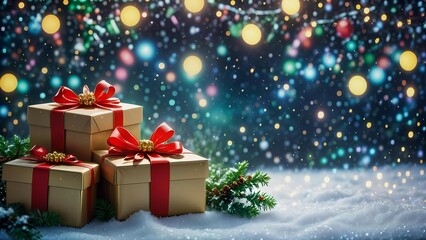 Christmas tree with gift boxes