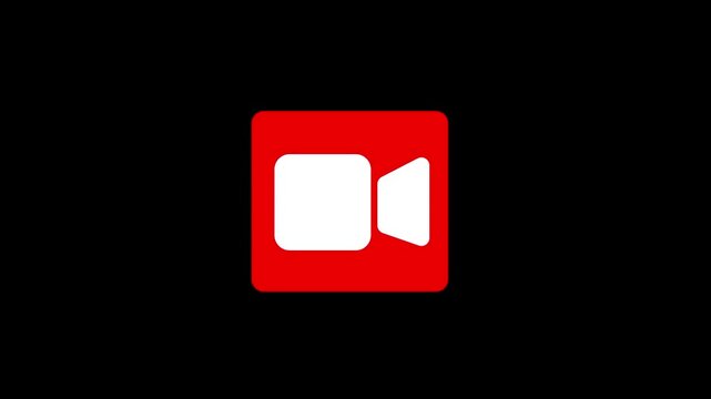 camera video recoding icon animation red color