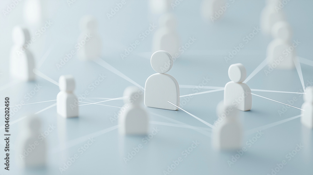 Aufkleber networking and connection: abstract figures symbolize the power of connection and collaboration in a