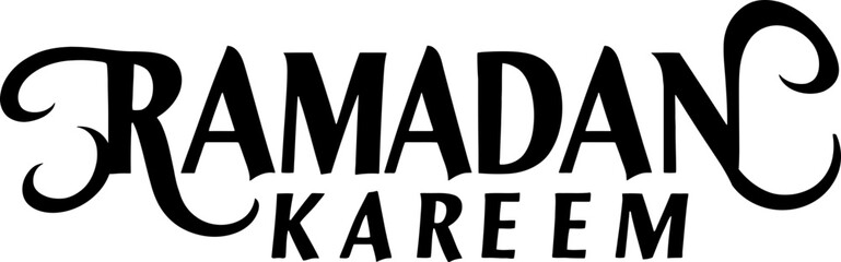 Handdrawn ramadan kareem text decoration