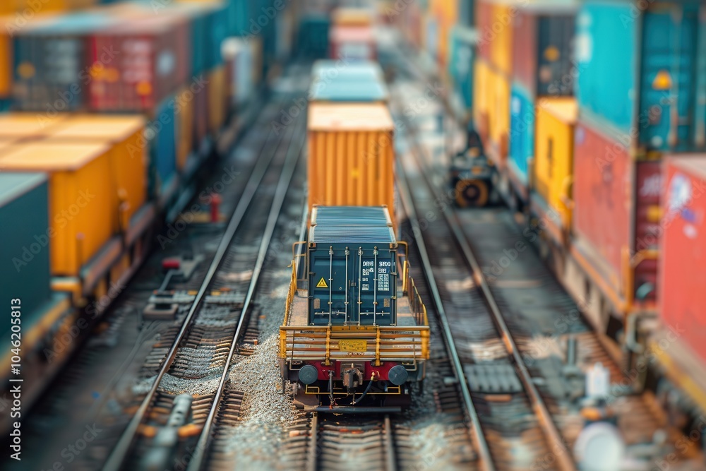 Aufkleber containers are being loaded from a truck onto a train at a freight terminal, showcasing efficient tr