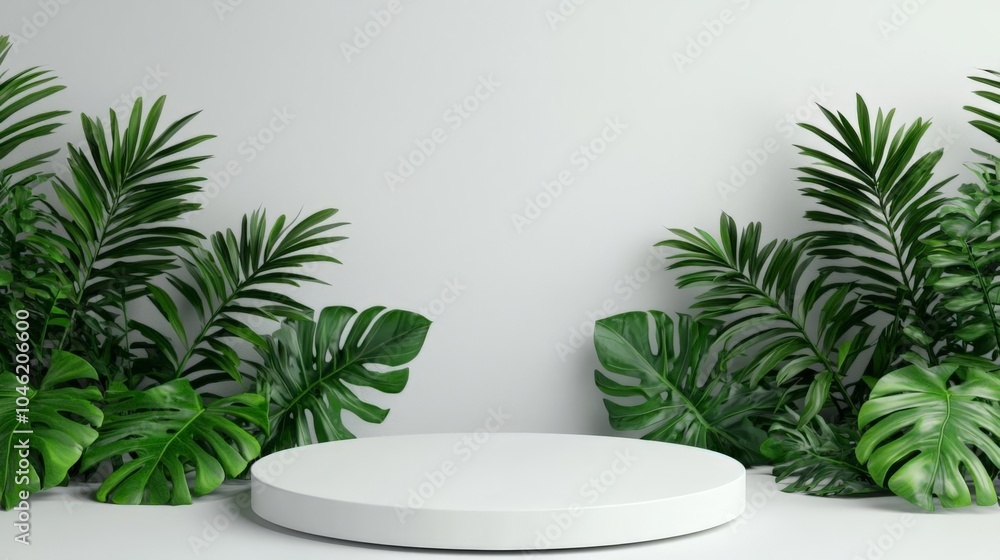 Poster minimal background podium and white background for product presentation 3d rendering