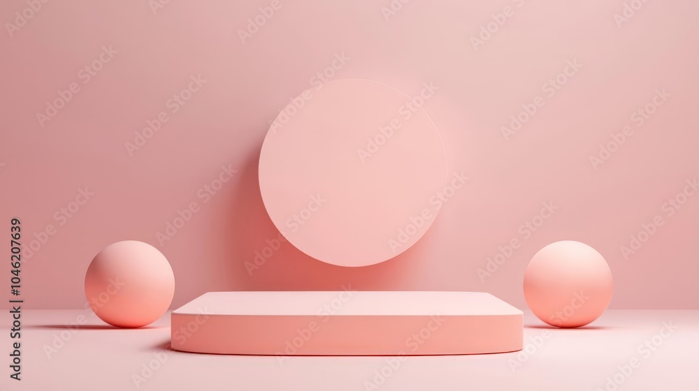 Poster podium stage, cylinder shape design element 3d rendering