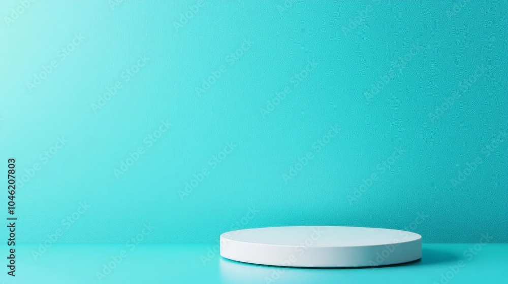 Poster white podium with geometric shadows on blue background mock up stand for product presentation minima