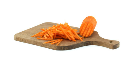 Sliced Carrots on Wooden Cutting Board for Healthy Cooking