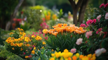 A vibrant garden of flowers