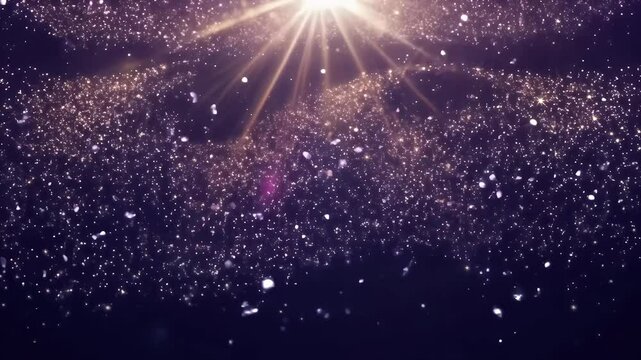 seamless looping 4K video sparkling glitter particles fall comets starry sky simulating magical starfall bright shimmering effects use captivating visual background star comet asteroid meteor