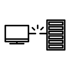 Icon of a computer disconnected from the network.