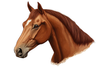 Fototapeta premium Brown Horse Head with White Marking