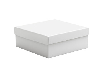 Naklejka premium White Cardboard Box Mockup - Square Package Design