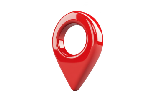 Red 3D Pin Icon on Black Background