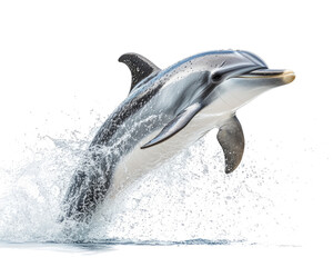 dolphin jumping out of the sea on transparent background