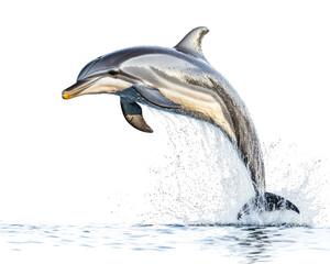 Fototapeta premium dolphin jumping out of the sea on transparent background