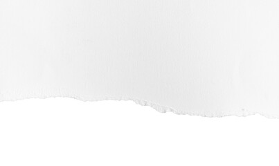 White ripped piece of paper isolated on transparent background PNG file