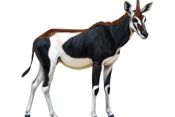 Striped Antelope with Long Tail and Dark Brown Mane