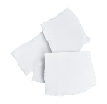 White ripped piece of paper isolated on transparent background PNG file