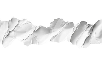 White Crumpled Paper Texture Isolated on Black Background