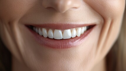 Fototapeta premium Close-up of a smiling person showcasing bright, healthy teeth.