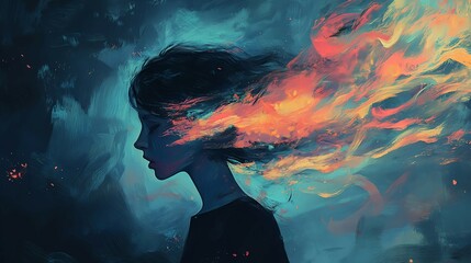 Illustrations visualize abstract emotions such as anxiety and loneliness.generated by AI