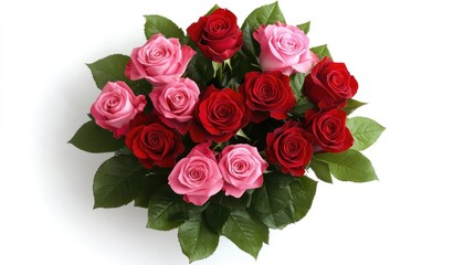 Elegant Rose Bouquet on White Background