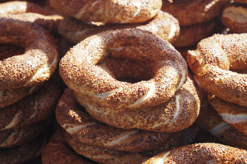 Turkish Bagel Simit selling in a van 