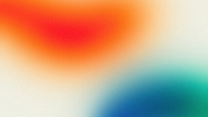 Obraz premium Abstract smooth red orange blue color gradient grainy backdrop design. Soft noisy multicolored, seamless colors light pastel Vibrant, summer poster design