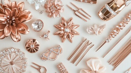 Elegant Collection of Rose Gold Accessories and Embellishments
