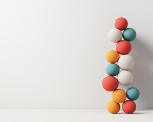 Cubes and spheres in bright primary colors on a white background, basic shapes, primary color geometry