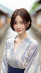 浴衣を着た女性	