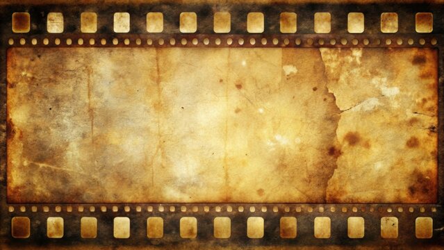 Damaged vintage celluloid film strip with dust, scratches, and stains , old, damaged, celluloid, film strip, dust, scratches