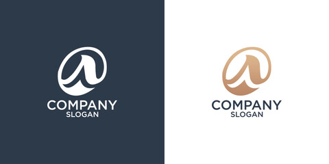 letter A abstract monogram logo design vector