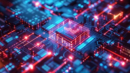 Obraz premium Illustration of Data Download - a vivid and representative visual. The illustration depicting the process of data download presents a clear and engaging technological scenario.