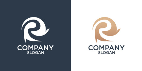 letter r abstract monogram logo design vector